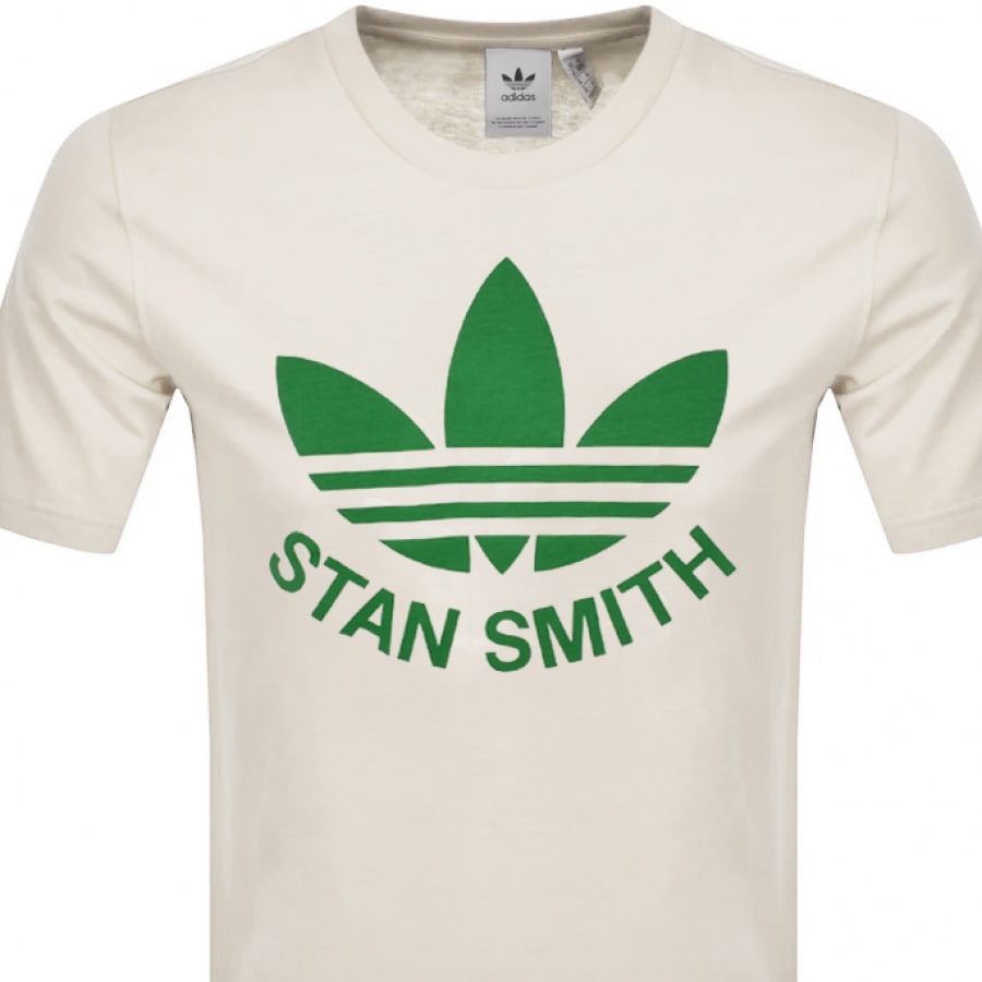 adidas Originals Stan Smith Trefoil T Shirt Cream | Mainline Menswear